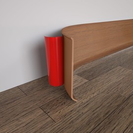 COUKIU Flexible Baseboard Molding Trim, 4 Inch x 20 Feet Self-Adhesive Vinyl Wall Base Cove Base, Peel and Stick Rubber Wall Base Moulding Trim(S100, Brown Wood Grain)