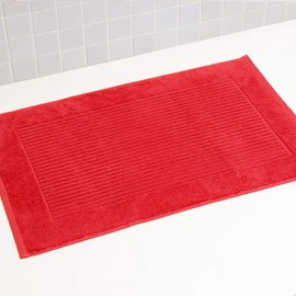 Linens Limited - Non Slip Bath Mat, Bathroom Accessory for Spa Experience, Soft and Luxurious, Turkish Cotton, Super Absorbent Long Rug, Machine Washable (Red)