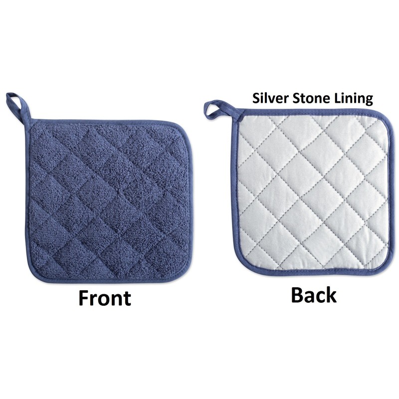 DII Basic Terry Collection Acolchado 100% algodón, agarradera, Azul francés,