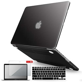 IBENZER Compatible with MacBook Pro 13 Inch Case 2015 2014 2013 end 2012 A1502 A1425, Hard Shell Case & Keyboard Cover & Screen Protector for Old Version Apple Mac Retina 13, Black, R13BK+2