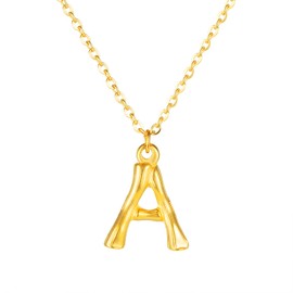 Caimeytie Women's Necklace with Letter Pendant Titanium Stainless Steel Gold Initial Necklace A Valentines Gifts for Your Love