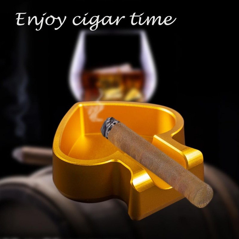 Defuzie Cigar Ashtray Aluminum Cigar Ashtrays for Outdoors Cigar Ash