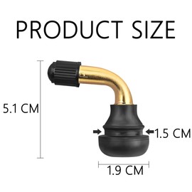 Adunsiaoto Pack of 6 Roller Valves Tubeless, 90 Roller Valve 90 Degrees, Brass Tubeless Stigma for Motorcycles Cars Bicycles Scooter Rubber Valve (1.9 x 1.5 cm)