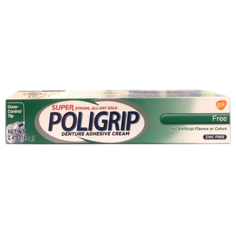 Super Poligrip Denture Adhesive Cream: 2 Packs of 2.4 Oz