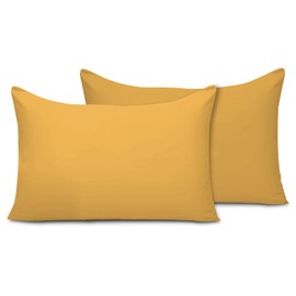 Pamposh Pillow Cases 4 Pack - Standard Size 50 x 75 cm - Double Brushed Premium Microfibre Envelope Closure Pillow Covers - Hypoallergenic Pillowcases Set Of 4 (Gold Pillowcases, 50 X 75 (Pack of 4))