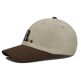 Clakllie Men's Baseball Cap Curved Bill Golf Dad Hat Classic Cotton Trucker Cap Adjustable Strapback Hat,Khaki/Brown