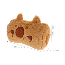 Hohopeti Fluffy Capybara Hand Warmer Pillow for Students Cozy Winter Muff Portable Design for Outdoor Use and Cold Classrooms