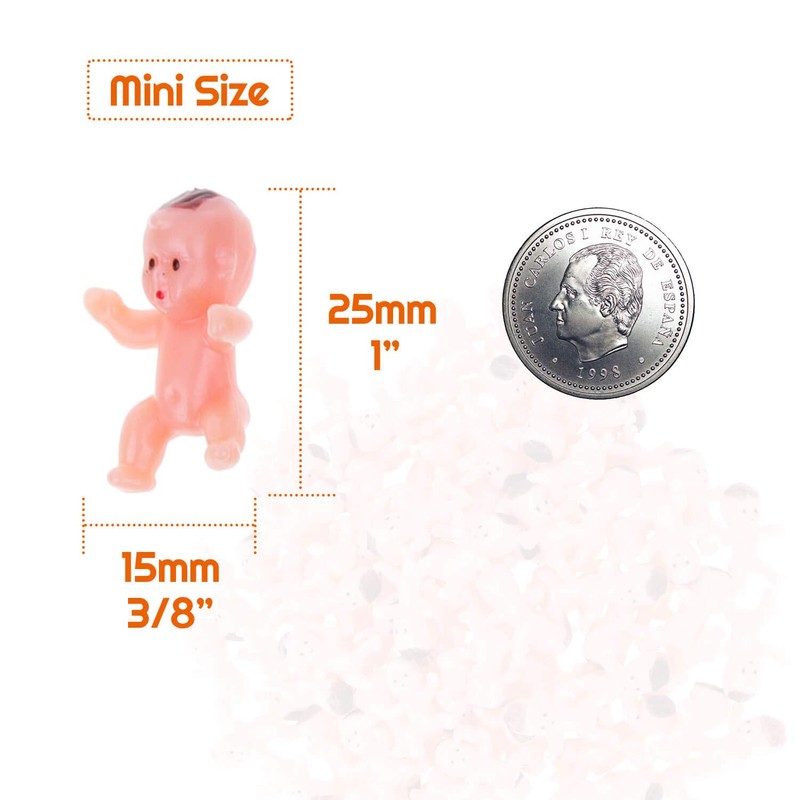 selizo 100pcs Tiny Plastic Mini Babies for Baby Shower Games