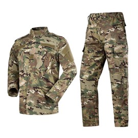 LANBAOSI Men's Tactical Jacket and Pants Military Hunting ACU Uniform 2PC Apparel Suit