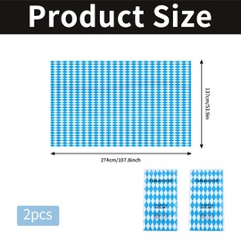 2 Stück Oktoberfest Tischdecke,Bayrische Deko Tischtuch,Blau Weiß Bayern Raute,137x274cmPEVA Einweg Tischdecke,Bierzeltgarnitur Bierfest Party,Biertisch Catering Haushalt,Deutsche Bierfeste Dekoration