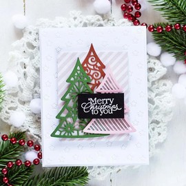 3Pcs Christmas Tree Dies Metal Die Cuts, 3Pcs Christmas Tree Frame Metal Cutting Dies Cut Stencils for DIY Scrapbooking Cards Photo Album Decorative Embossing Paper Dies for Scrapbooking Card Making