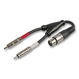 Pulse PLS00208 3 Pin XLR Female to 2x Phono (RCA) Male Lead, 250 mm, Black