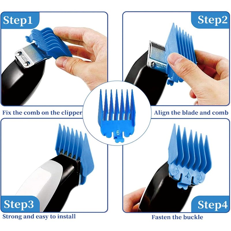 10PCS Professional Hair Clipper Guards Combs, Replacement Hair Clipper Guide
