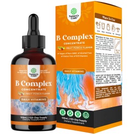 Vegan Vitamin B Complex Liquid - 9-in-1 Liquid B Complex Vitamins 120mL