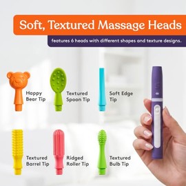 Special Supplies Buzz Buddy Oral Stimulation kit with 6 Soft Textured Interchangeable Heads, Calm Sensory Needs, Support Speech, and Stimulate Self Fe