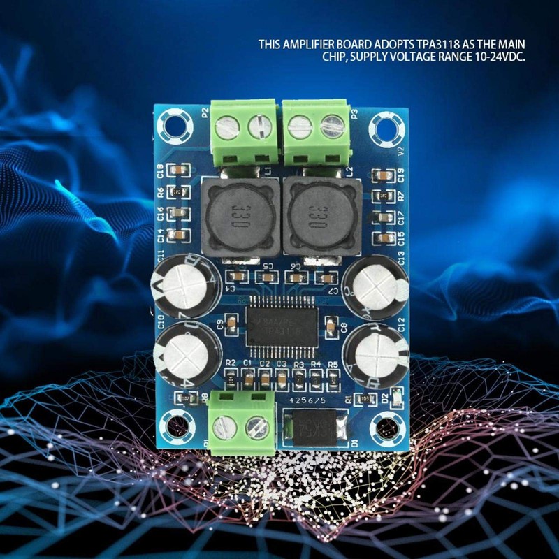 Dilwe 60W DC10-24V TPA3118 Subwoofer Amplifier Board, Mini Digital Audio