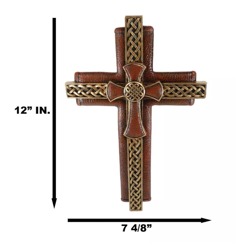 Rustic Celtic Knot Scrollwork Faux Tooled Leather Multiple Layered Wall