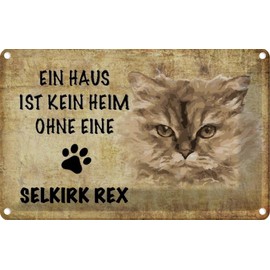 vianmo Blechschild 30x20cm Selkirk Rex Katze Ohne Kein Heim Deko Geschenk Metall Schild