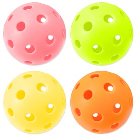 TEAONE Outdoor Pickleballs, 4 PCS High Elasticity & Durable Pickle Balls for All Style Pickleball Paddles (40 Holes)