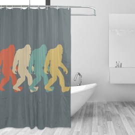 MOCSONE Retro Bigfoot Sasquatch Elegant Polyester Shower Curtain Water-Repellent Shower Curtains Bathroom Sets for Home/Hotel Decor