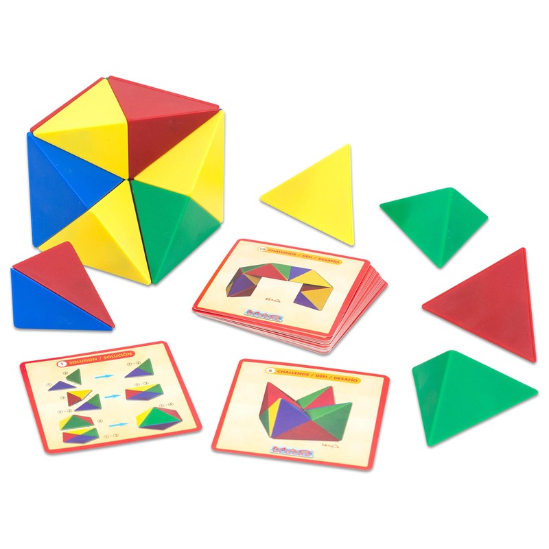 Betzold - Magnetwürfel aus 24 farbigen Tetraedern - Geometrie-Bausatz Mathematik