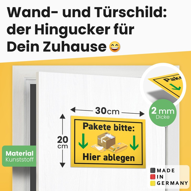 DankeDir! Pakete bitte hier abgen - Sign 30 x 20