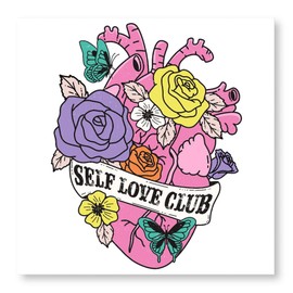 CafePress Self Love Club Heart Photo Wall Tile, Matte Finish, 8"x8"
