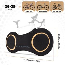 ROCKBROS Bicycle Cover Elastic for Road Bike and Gravel Bike 26-29 Inch Indoor Bicycle Garage Dustproof Washable Bicycle Cover for Home & Transport