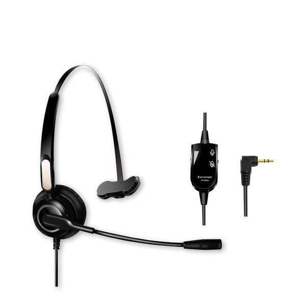 Earsinger M214C 2.5mm Headset with Microphone &Volume Mute Controls, M140
