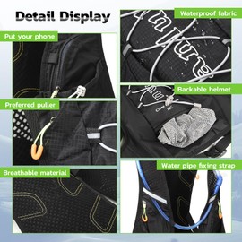 Hydration Pack Backpack with Hydration Bladder 2L, Lightweight Running Water Vest for Women and Men, Marathon Running Vest Water Backpack Perfect for Outdoor Cycling Running Camping Climbing