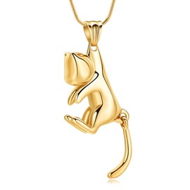 Hearbeingt Pet Cremation Jewelry For Ashes For Cat Memorial Ash Necklace Keepsake Urn Necklace Pendant for Animal Ashes Memorial Jewellery