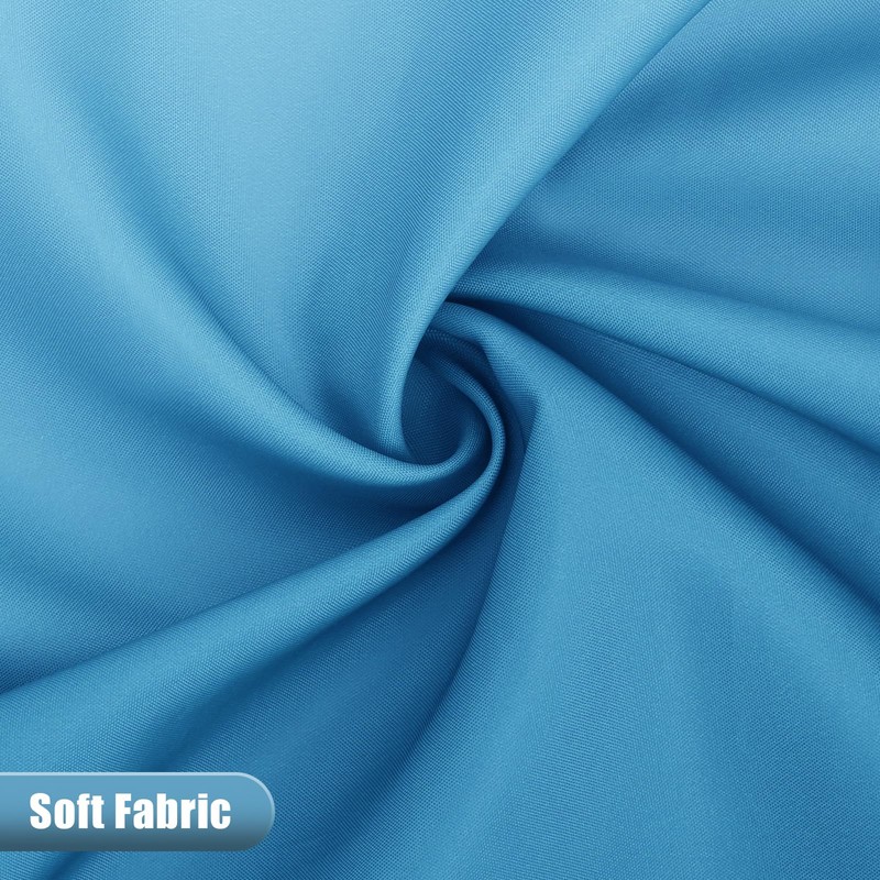 OLANLY Luxury Peacock Blue and White Ombre Shower Curtain Sets