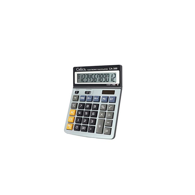 Celica CA-386 Calculadora de Escritorio con Pantalla de 12 Dígitos,
