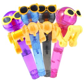 4pcs Lollipop Robot Lollipop Holder Toy for Kids Pop-up Lollipop Holder Novelty Relax Toy Plastic Lollipop Holder Candy Toy Portable Plastic Toys Novelty Candy Case