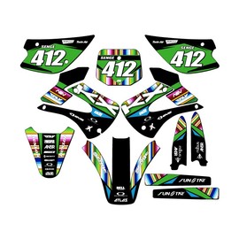 2001-2013 w/UFO FENDERS KX 100 Serape Black Senge Graphics Complete Kit with Rider I.D. Compatible with Kawasaki