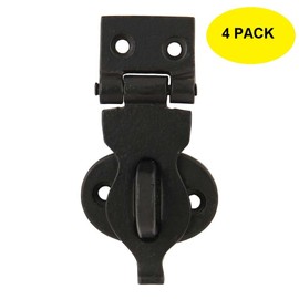 Set of 4 Cast Iron Trunk/Chest Hasp 8 1/2 Inches Black Powder Coat Finish High Quality Safety Latch