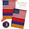 Armenian US Friendship House Flag - Eagle Set Regional USA