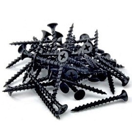100 x 25mm Screws Black for Wood Corse Screw Plasterboard Drywall Black Phosphate