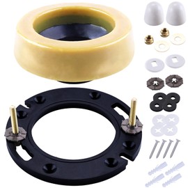 MENNTY Toilet Flange Extra Thick with Toilet Wax Ring Replacement Kit, Include Wax Ring Bolts PVC Toilet Flange Repair Kit for 3" or 4" Pipes, Fit Toilet Install & Repair