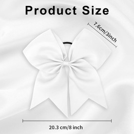 2 PCS 8" White Bow for Hair, White Hair Bow, White Bows, White Cheer Bow, Cheer Bows for Cheerleaders, Big Hair Bow, Big White Bow, White Hair Bows for Girls, Cheerleading Bows, Cheerleader Bows