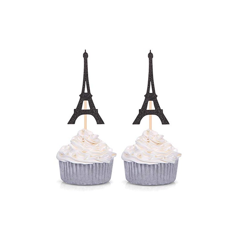 Paris Theme Cupcake Toppers Eiffel Tower Shape Party Picks Wedding