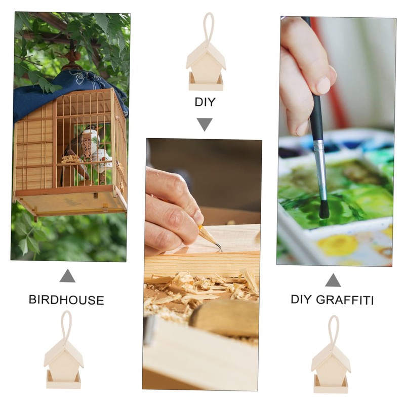 Sosoport Acrylic Wood Bird Feeder Nest Outdoor Wild Bird Feeder