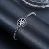 OHAYOO Compass Bracelet 925 Sterling Silver Eight-Tone Star Bracelet Birthstone