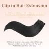 HotLulana Clip-In Real Hair Extensions, 120 g, 7 Pieces, 55