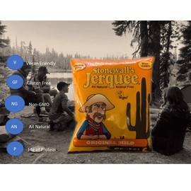 Stonewall Jerquee, Original Mild Vegan / Vegetarian Jerky 1.5 Ounce (8 Pack)