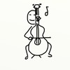 CafePress Palo Plays The Cello Square Sticker 3 X 3