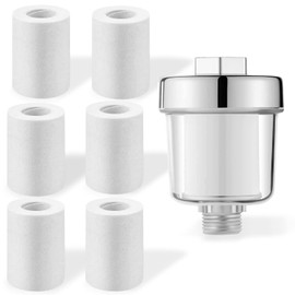 LEIMEND Universal Shower Filter with 6 Filter Cartridges, Effective in Filtering Water Contamination, Compatible with Most Shower Heads