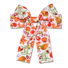 Fall Hair Bows for Women Girls Thanksgiving Hair Bow Clips Autumn Fall Maple Leaf Pumpkin Hair Bows Orange Jeweled Hair Ribbons Thanksgiving Fall Hair Accessories Outfits Holiday Gifts (Pattern D3)