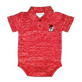 Two Feet Ahead Georgia Bulldogs Space Dye Short Sleeve Golf Polo Baby Bodysuit Creeper Newborn Infants (Georgia Bulldogs, 12 Months)