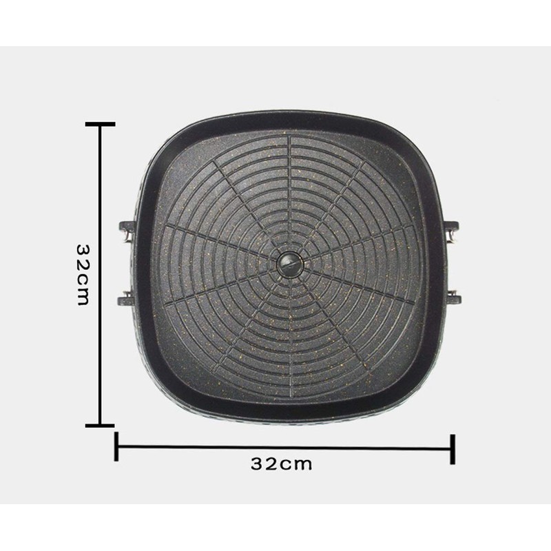 Korean Style Square Grill Pan with Maifan Coated Surface,Non-stick Smokeless